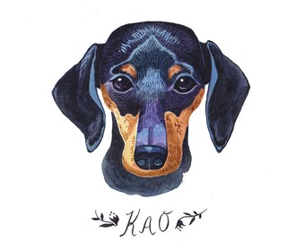 Custom Dog Portrait. Custom Pet Portrait. Custom Pet Painting. Pet Painting. Dog Portrait. 5x7in