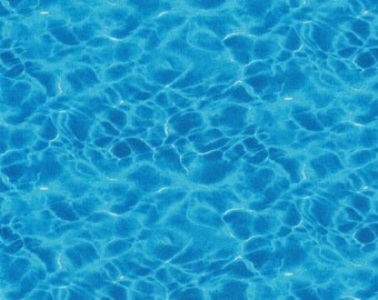 Landscape Medley - Blue Water Fabric - Elizabeth's Studio Fabrics- 100% Cotton Fabric