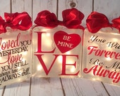 home decor - Love lighted glass block, valentines day gift, sweetheart gift, nightlight, personalized glass blocks heart gift for her home decor - Love lighted glass block, valentines day gift, sweetheart gift, nightlight, personalized glass blocks heart gift for her