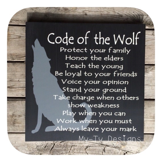 Code of the Wolf wood sign by MyTyDesigns on Etsy