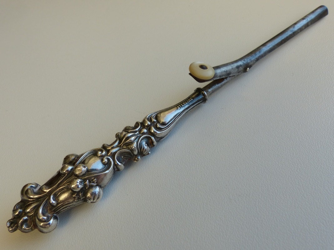Vintage Sterling curling iron / Antique Victorian Sterling