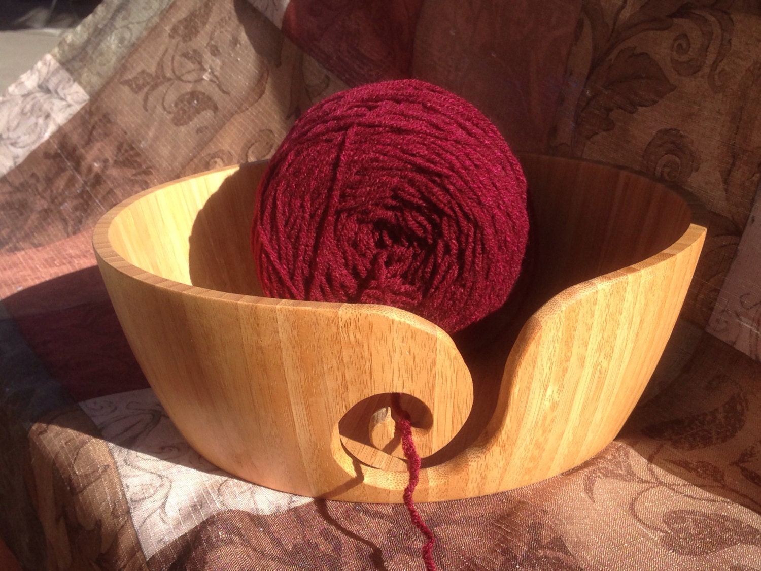 Yarn Bowl made from Bamboo wood by Axemanwoodworks on Etsy