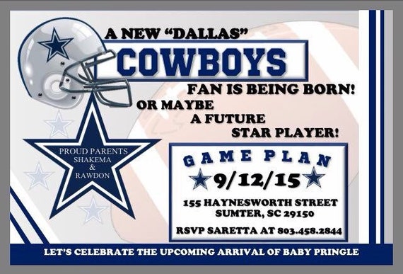 Dallas Cowboys Baby Shower Invitations 7