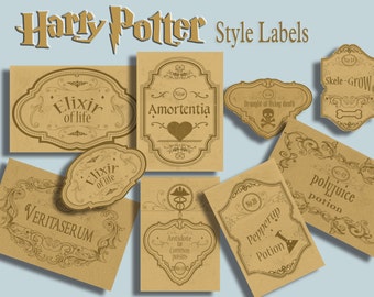 harry potter labels - halloween printable - halloween labels- high qualitty labels