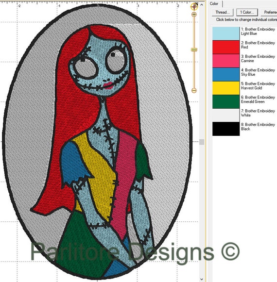 Sally embroidery design instant download 5x7 and 6x10