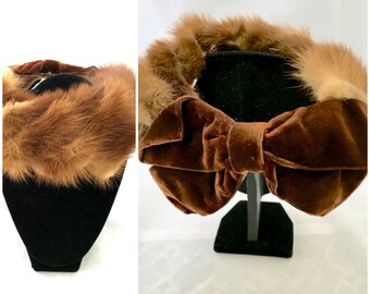 Vtg Fascinator Mini Casque Bumper Calot Hat Fur PRISTINE CONDITION