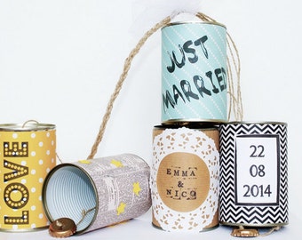 individuelle WeddingCans – Autoschmuck aus Dosen zur Hochzeit