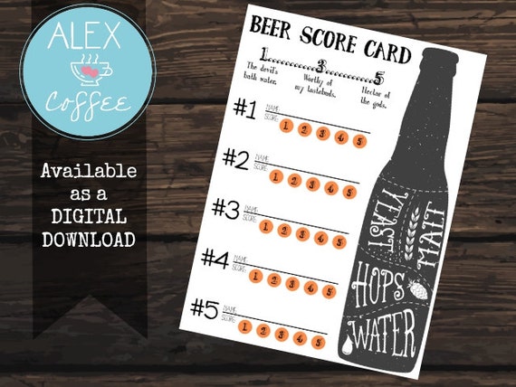 Printable Score Card and Beer Tasting Sheet by AlexHeartsCoffee