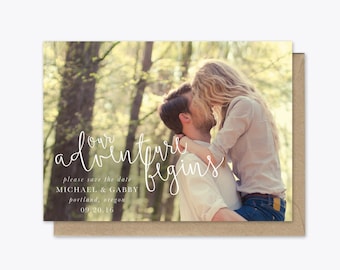 Our Adventure Begins Photo Save the Date printable