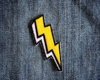 The Bolt Patch // Lightning Iron on patch // Embroidered patch // Applique