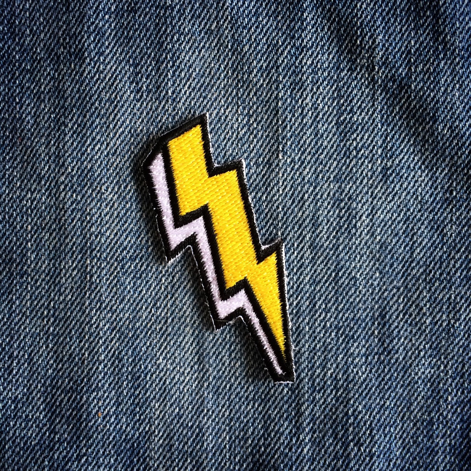 The Bolt Patch // Lightning Iron on patch // Embroidered patch