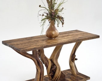 Rustic Log Sofa Table