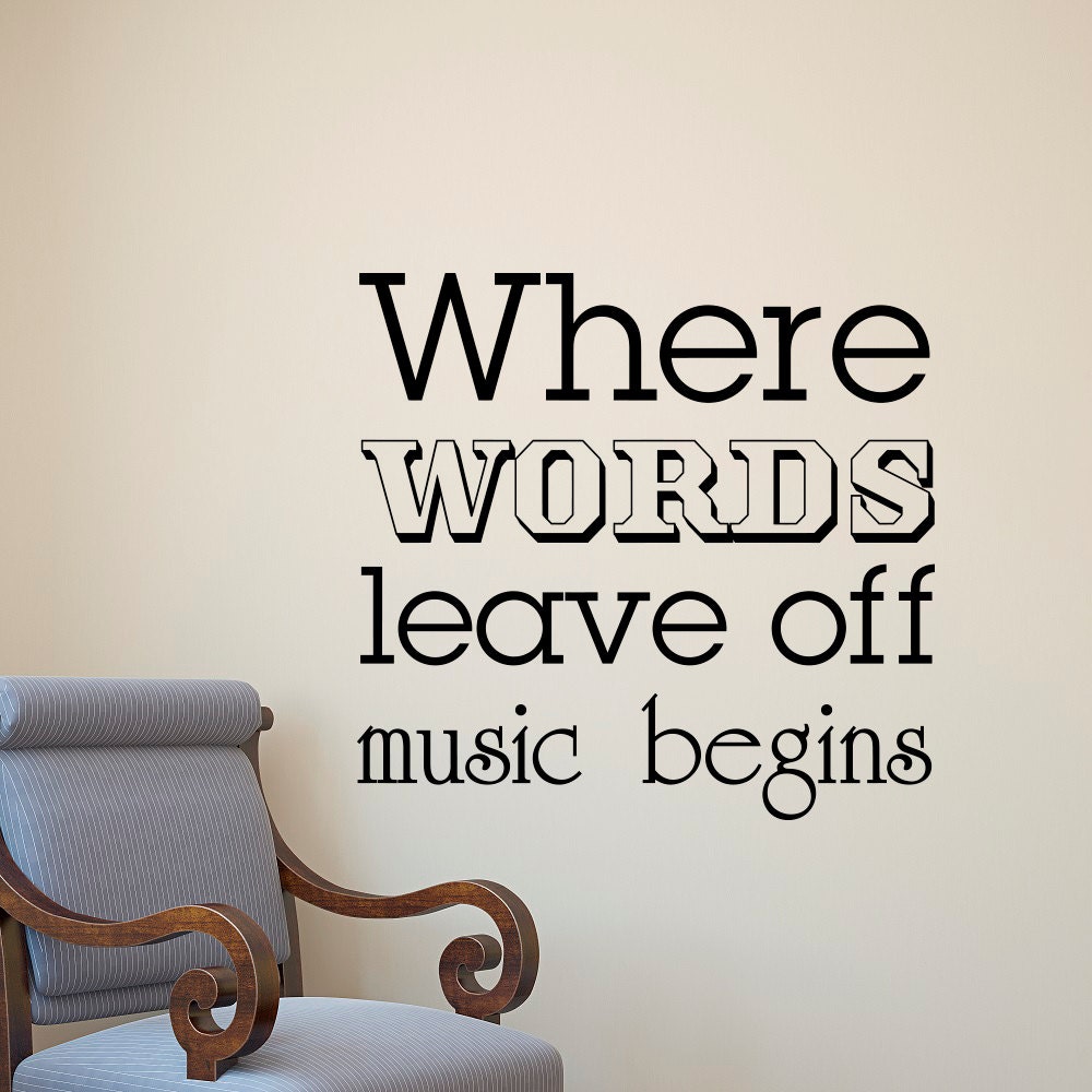 Music Wall Decals Quotes Vinyl Lettering Where by FabWallDecals
