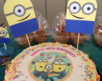 Set of 2 cake toppers,Minion cake topper,Minion birthday party