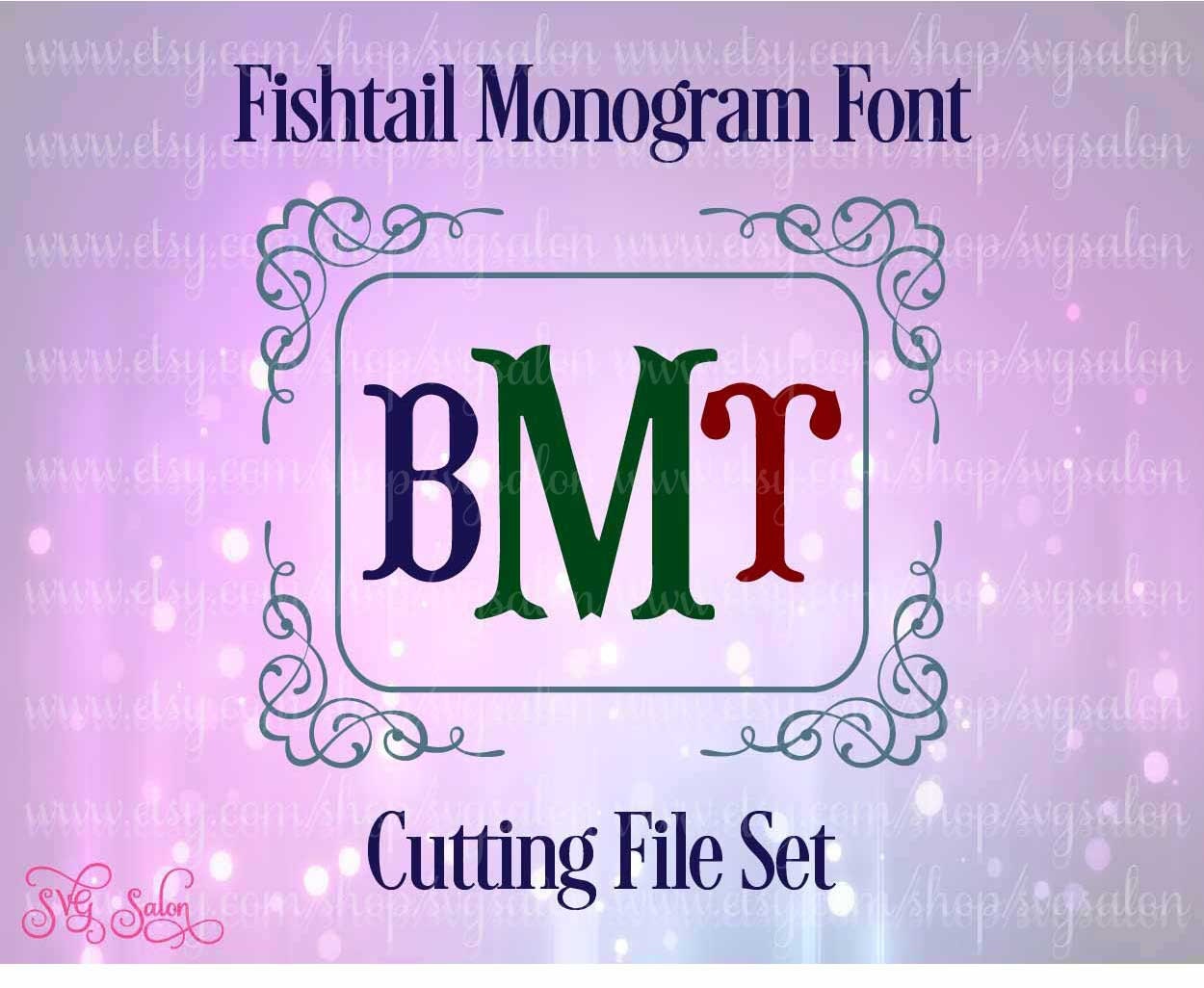 Download Fishtail Monogram Font Cutting File Set in Svg Eps by SVGSalon