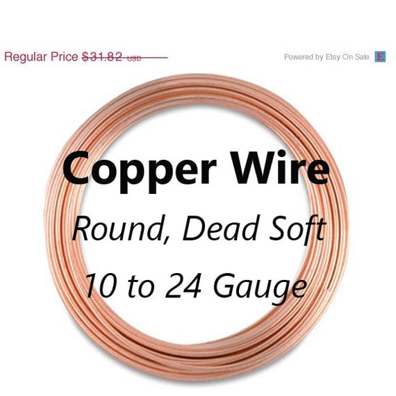 Round Copper Wire Dead Soft 10 gauge 12 gauge by CraftWireSupplies