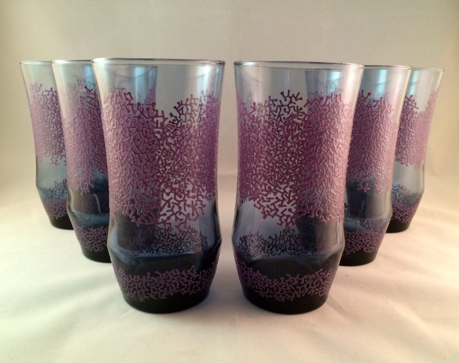 SALE Libbey Purple Drinking Glasses set of by Milehighvintage303