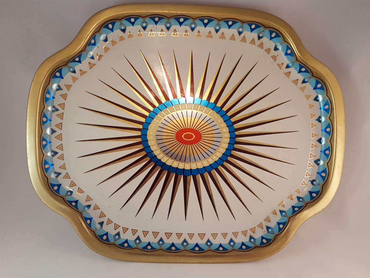 Baret Ware Metal Serving Tray 236/Tulips Made in England Haute Juice