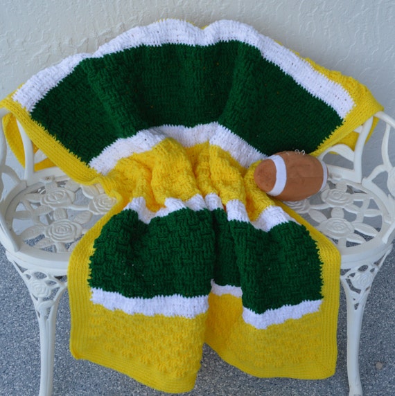 Crochet football blanket stadium blanket by LoveCrochetByGrammie