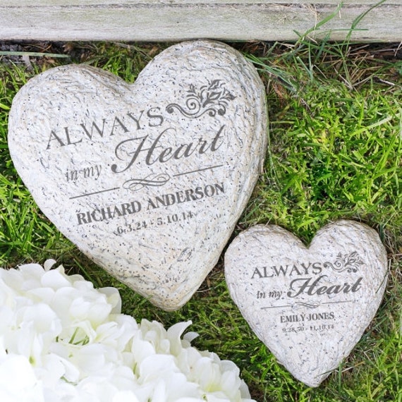 Personalized Memorial Garden Stone Engraved Always in My Heart