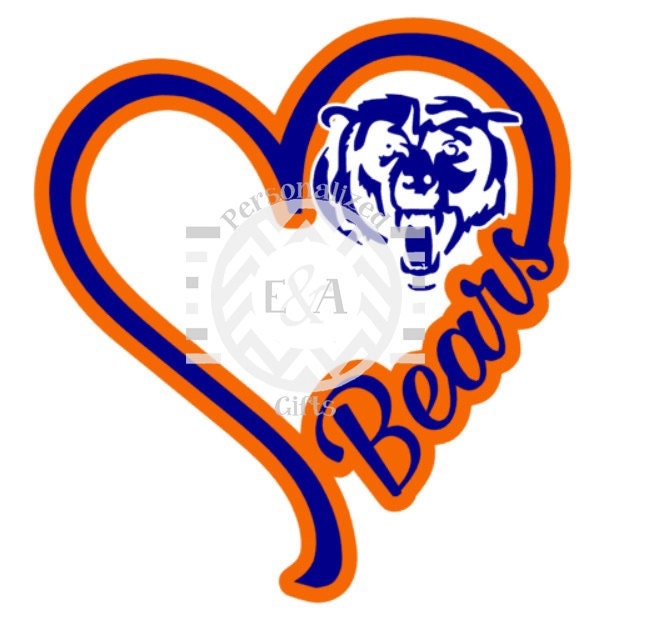 I Heart Bears decal Chicago football da bears