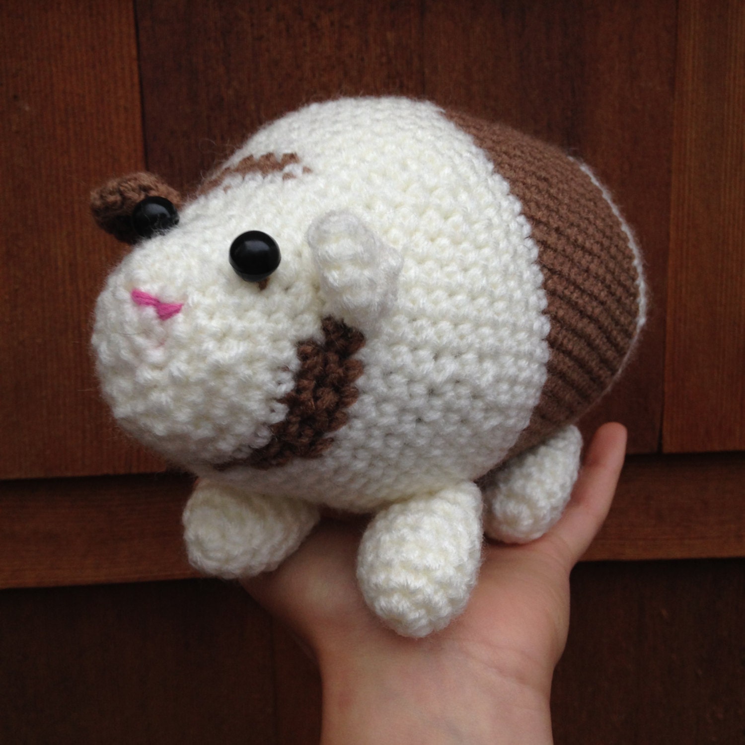 Handmade crochet guinea pig stuffed animal by Wheresannabeen
