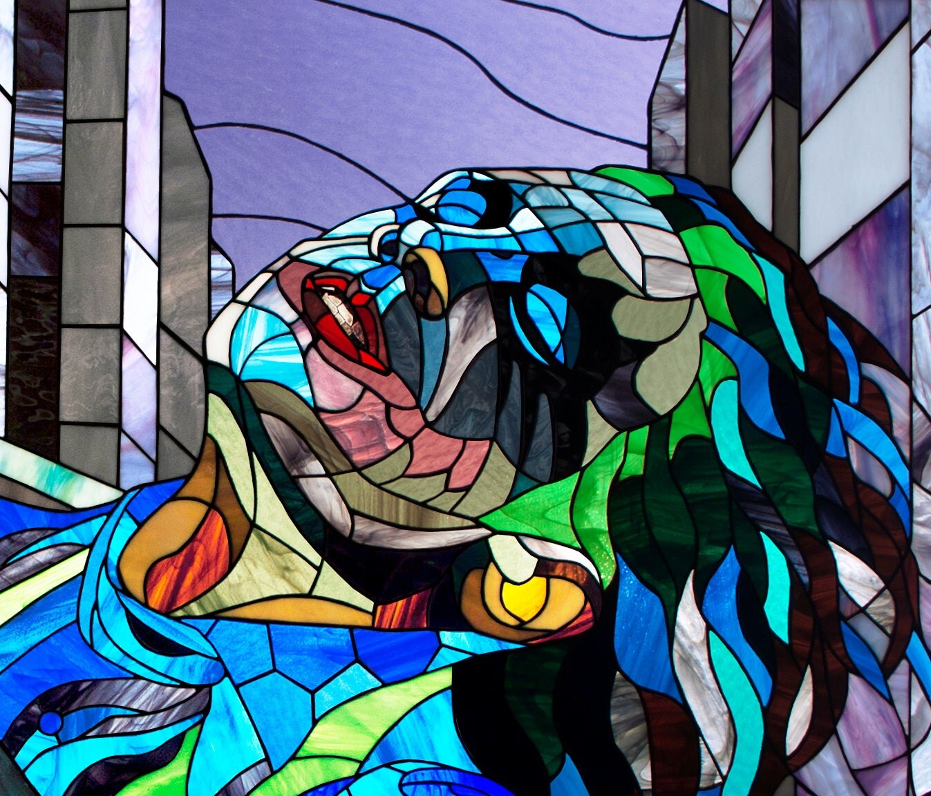 The Joker Stained glass photo Poster The Dark by TheStainedGlassCo