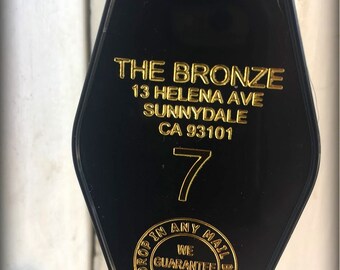 BUFFY THE VAMPIRE slayer inspired "The Bronze" Keytag in Black & Gold