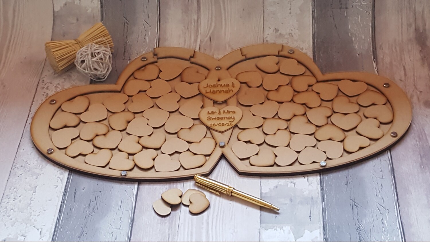 Dropbox Guest Book Double heart dropbox by