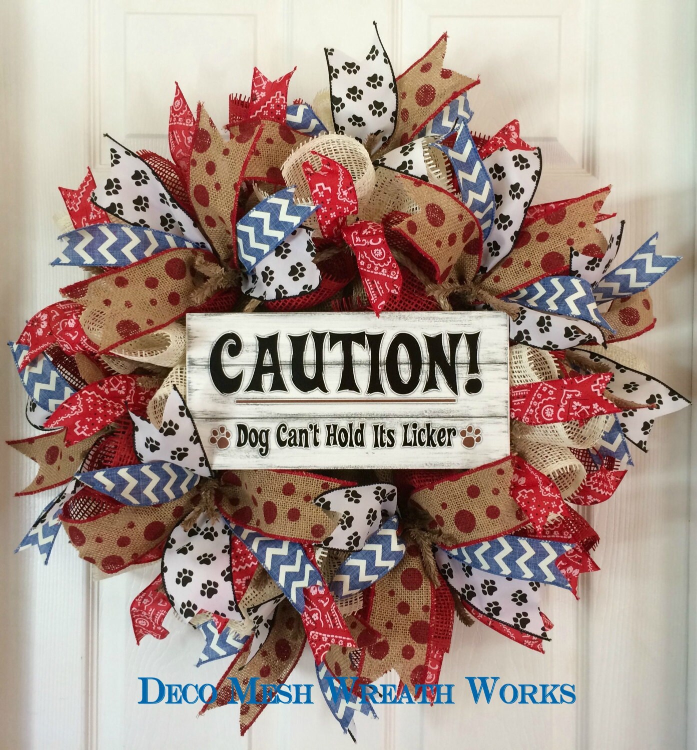 Dog Wreath Puppy Wreath Pet Wreath Animal by DecoMeshWreathWorks