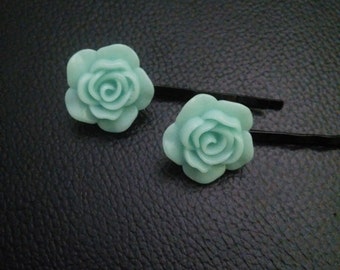 light blue rose flower bobby pins-bobby pins-flower bobby pins-bobby pins-rose bobby pins