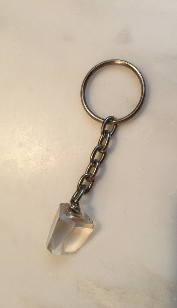 Clear quartz/prism keychain pendant