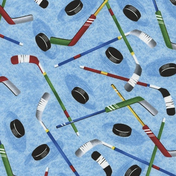 Sports Ice Hockey Fabric Ice Sold by the 1/2 Yard