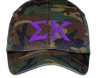 Sigma Kappa Lettered Camouflage Hat