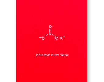 Chinese New Year Card - Chemistry Card - Nerd Science Geek - Firecrackers Chemistry