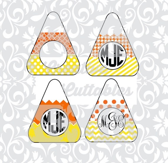 Download Halloween SVG Monogram candy corn design for Silhouette or