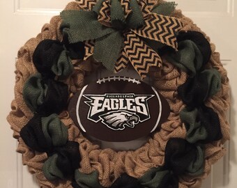 Philadelphia Eagles wreath, Philadelphia Eagles burlap wreath, Eagles front door sign, Eagles front door wreath, football wreath, football