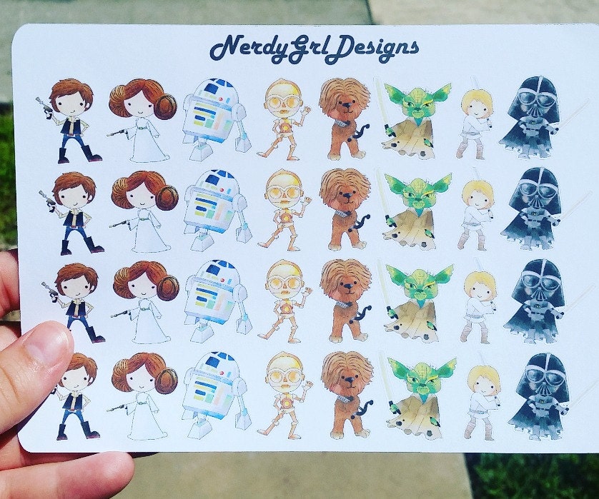 Star Wars Sticker Sheet by NerdyGrlDesigns on Etsy