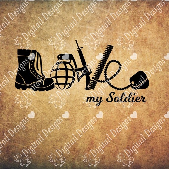 Download Love Army SVG PNG DXF Eps Fcm Ai Cut File for Silhouette