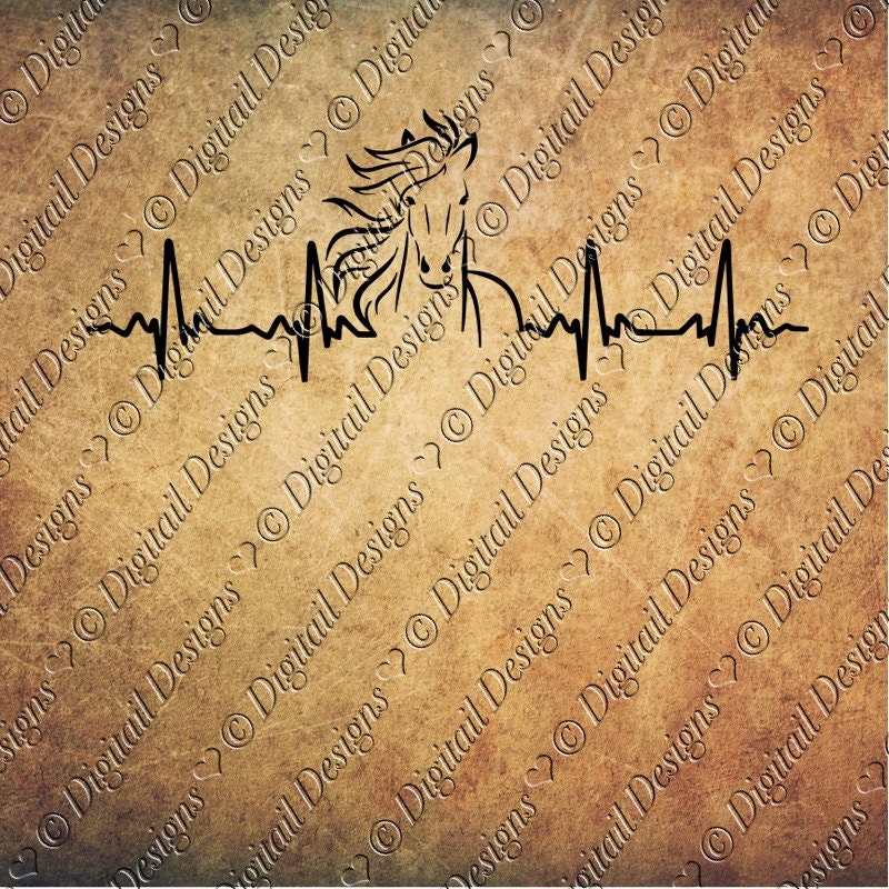 Horse EKG Svg Png Dxf Eps Fcm Ai Cut file for Silhouette