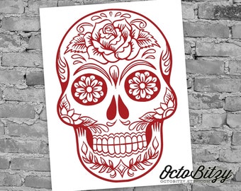 Sugar Skull, Dia de los Muertos, Day of the Dead, Decal Sticker
