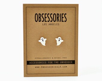Ghost Earrings Boo Halloween Earring Halloween Stud Earring Post Ghost Jewelry Halloween Jewelry Halloween Accessories Spooky Halloween Gift