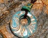 Copper and Turquoise Pendant Necklace, boho, beach, statement, ceramic, glass, bohemian, bronze, turquoise, blue, crochet Copper and Turquoise Pendant Necklace, boho, beach, statement, ceramic, glass, bohemian, bronze, turquoise, blue, crochet