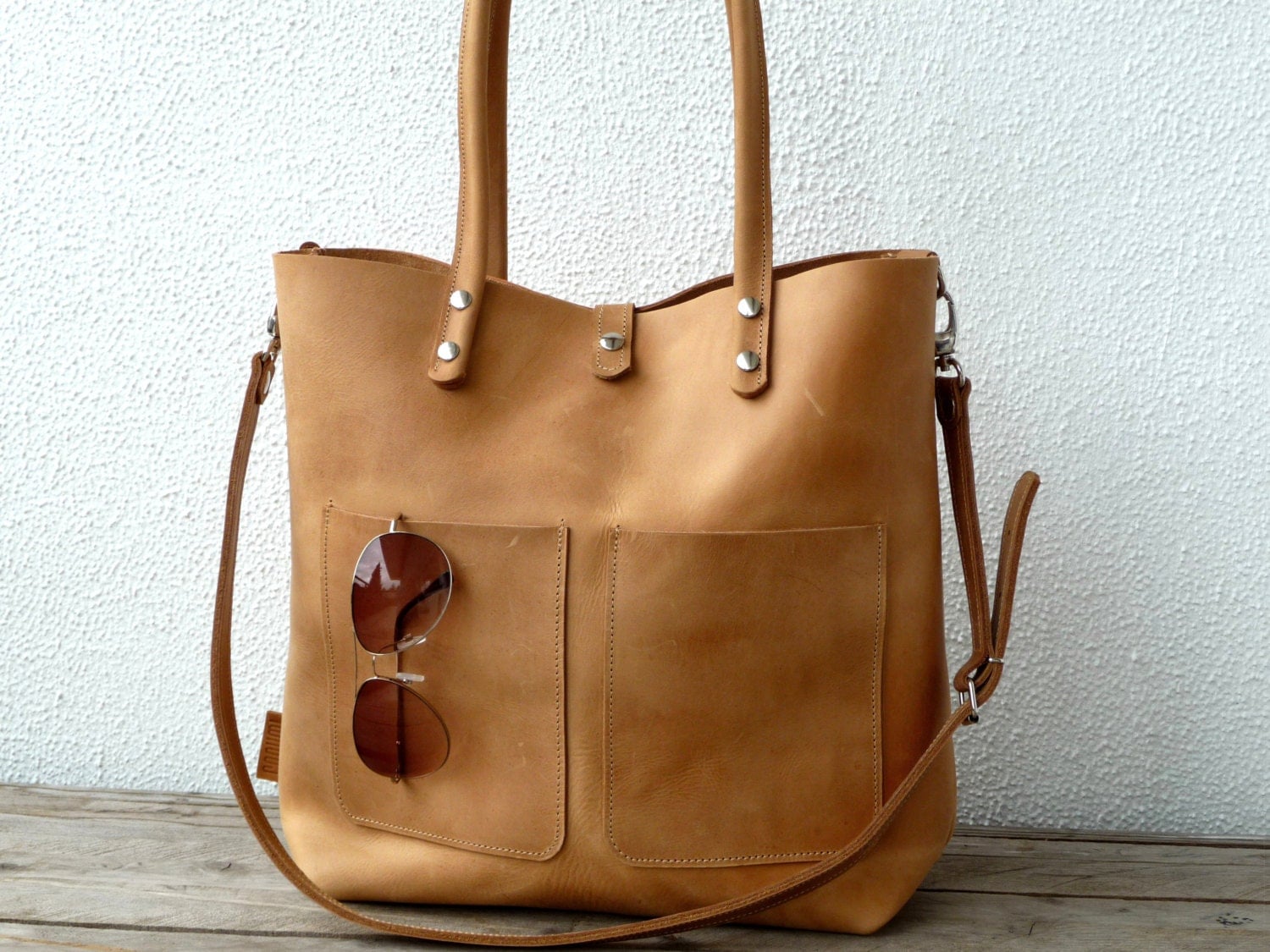 Leather tote large leather tote big leather by SanumiLeatherGoods