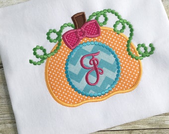 Girls Pumpkin shirt - pumpkin monogram shirt - Halloween shirt girls - Fall shirts for girls - Thanksgiving outfit - Girls monogrammed shirt