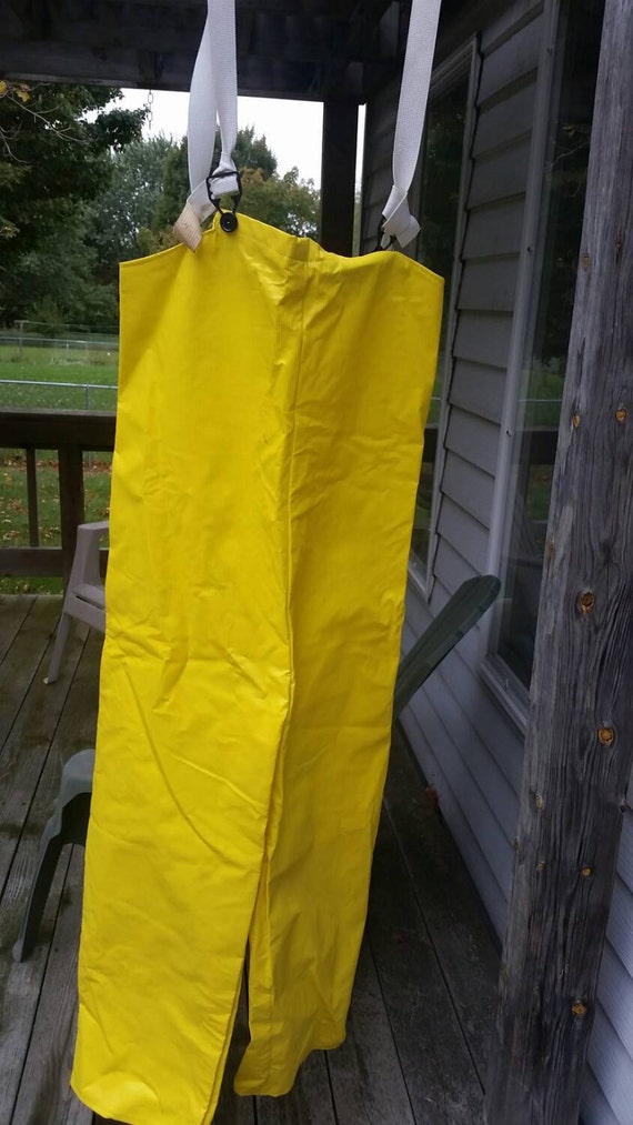 Items similar to Yellow fisherman rain gear overalls pants great