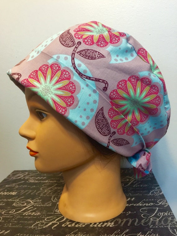 Custom Cap's Regular Scrub Hat in Lilac & Flowers