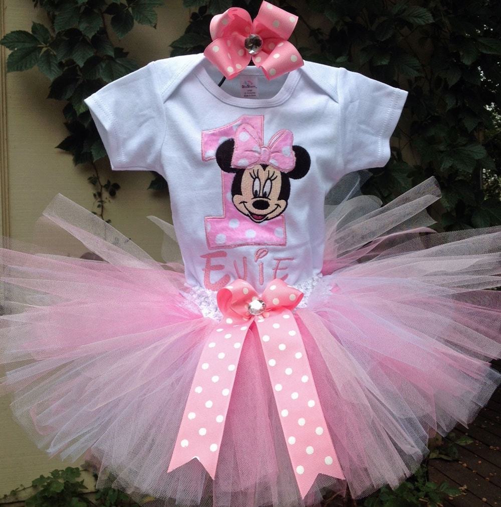 Pink Minnie Mouse 1st Birthday Girl Outfit Minnie Mouse