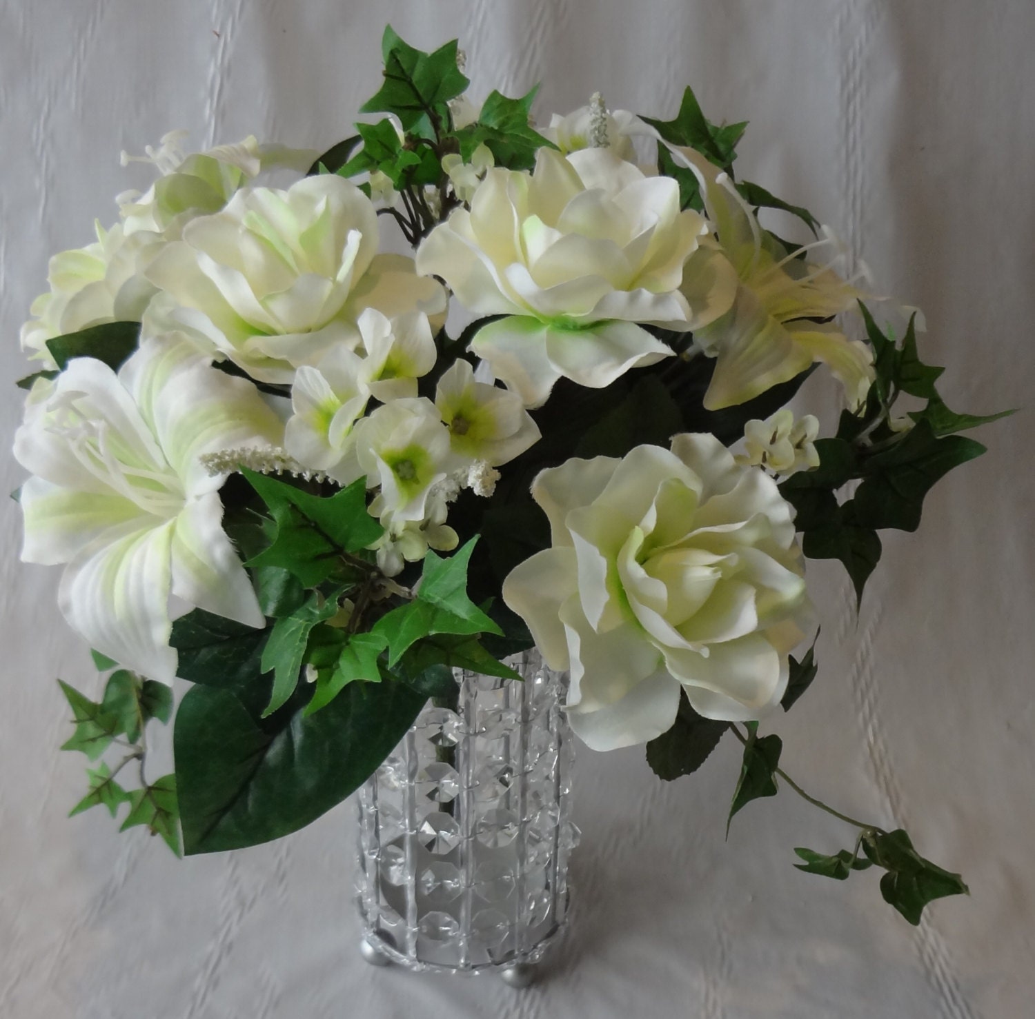 14 Gardenia/Lily/Mini Ivy Wedding Bouquet