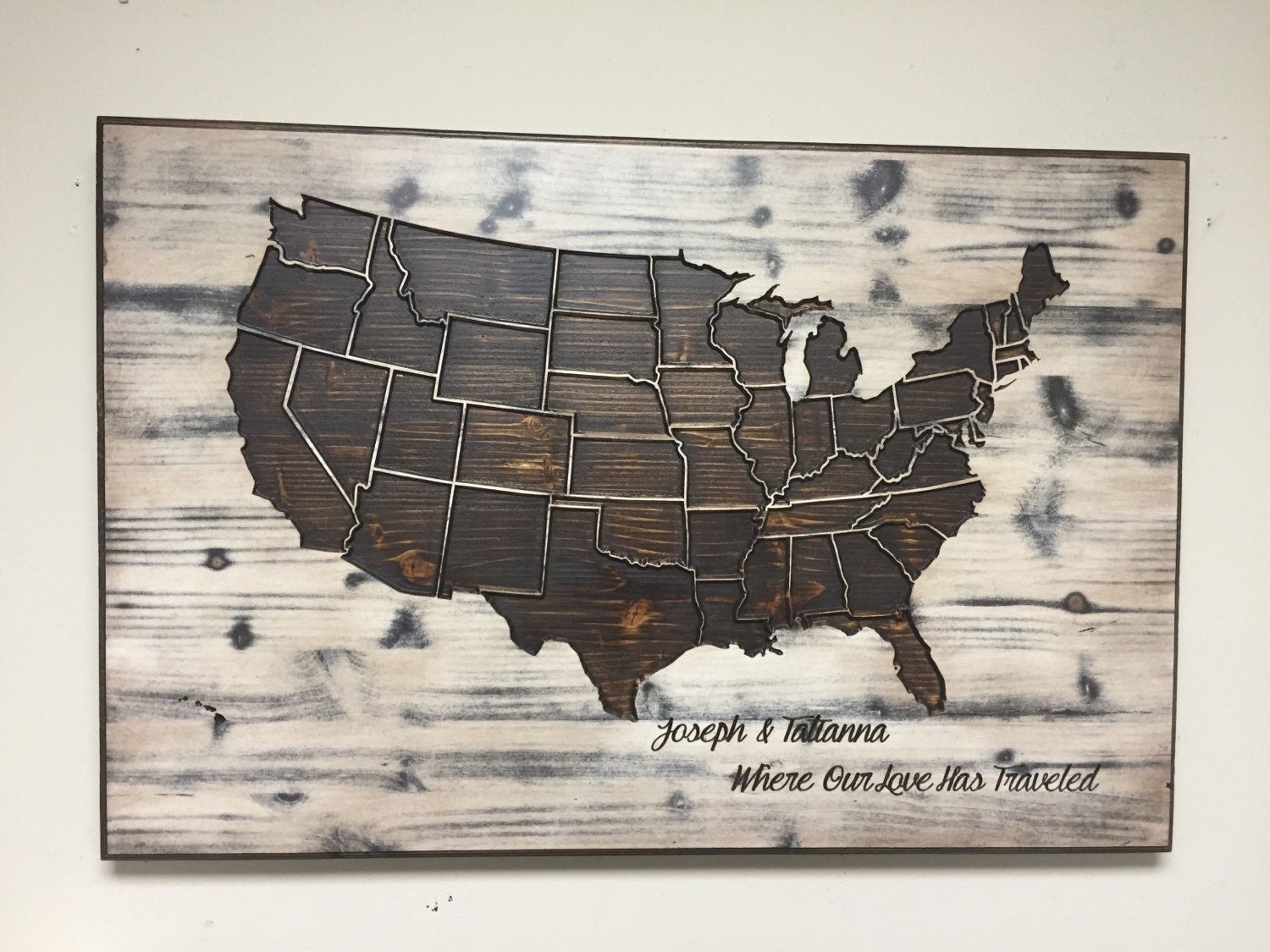 Wood US map wall art carved united states map us map with